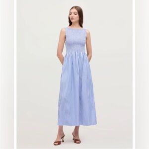 Hill House Blueberry Striped Cosima Dress XS
